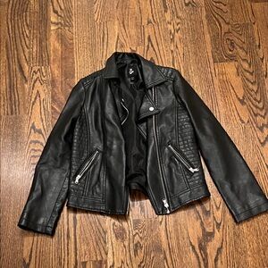 Art Class Quilted Black Leather Jacket